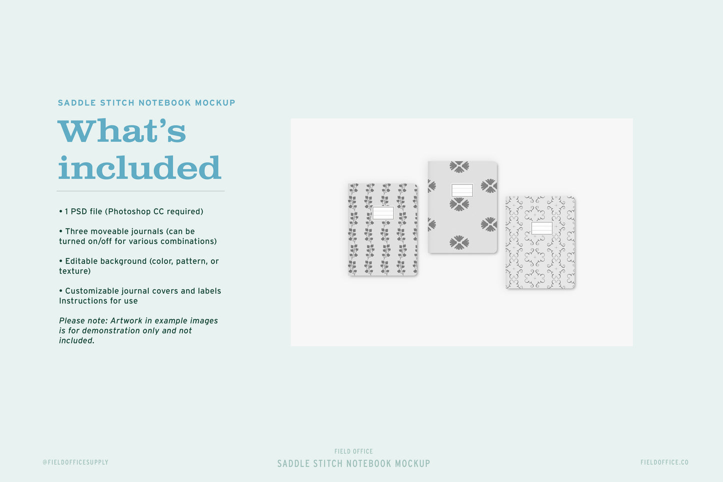 Saddle Stitch Notebook Mockup