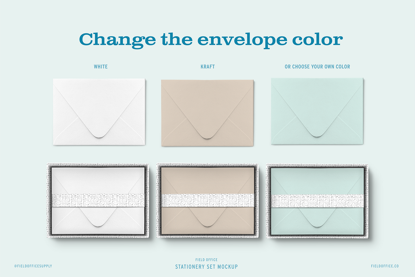Greeting card envelope mockup by Field Office