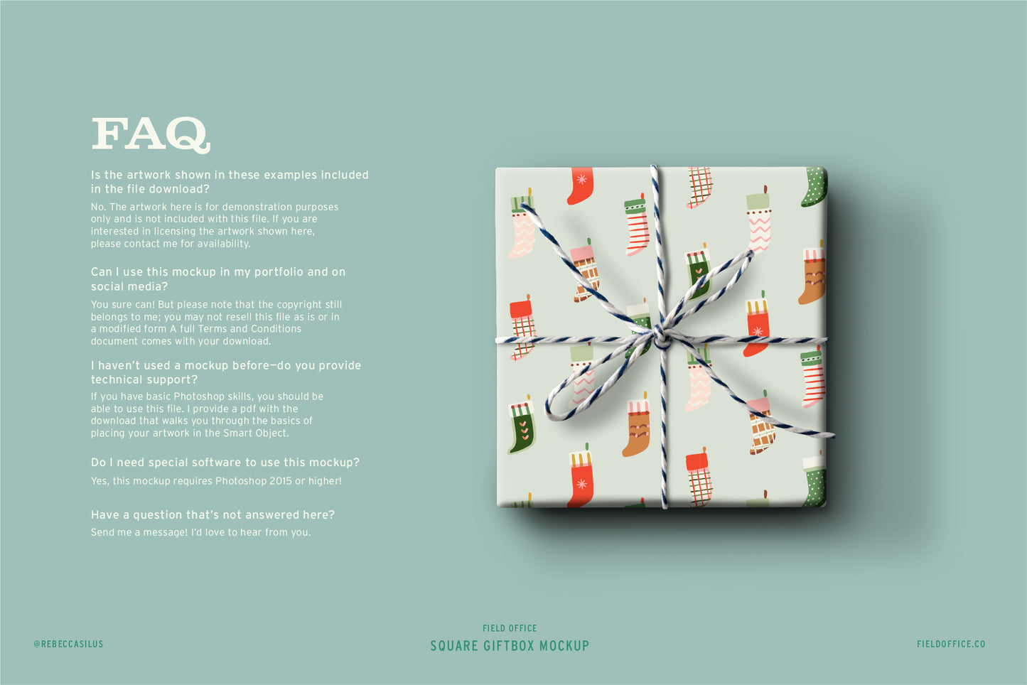 Square Gift Box Mockup