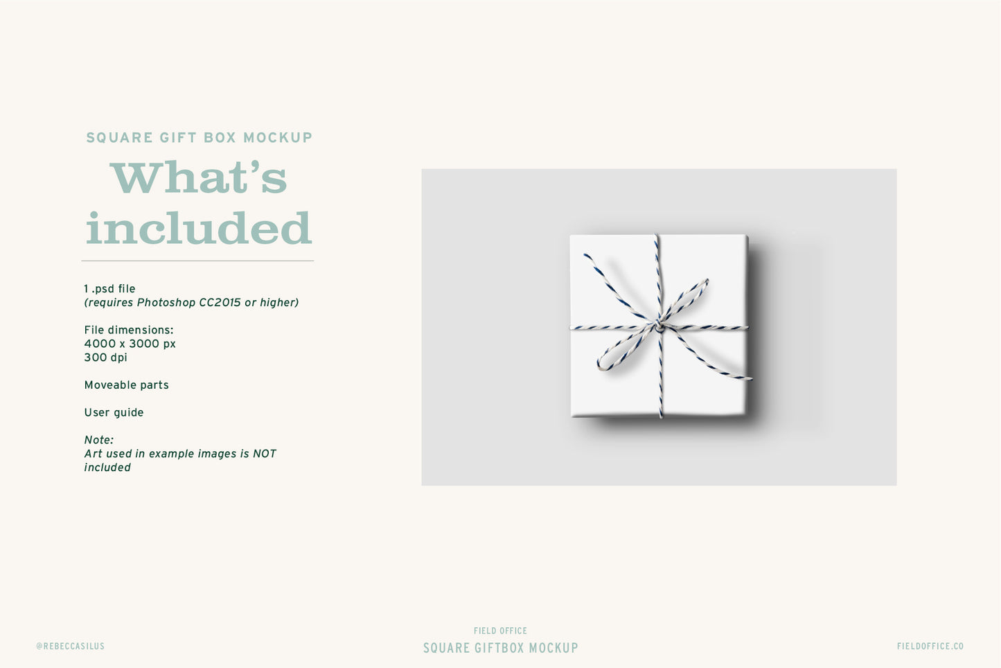 Square Gift Box Mockup