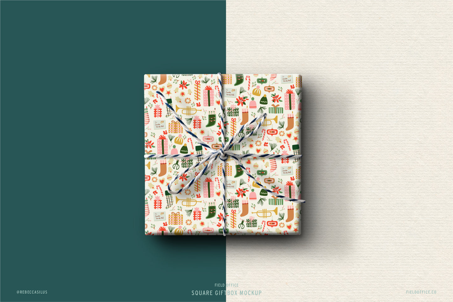 Square Gift Box Mockup
