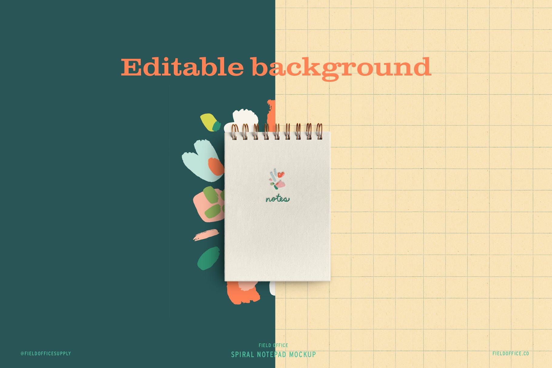 Spiral notepad mockup for surface pattern designers by Field Office
